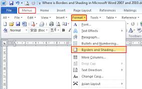 Where Is The Borders And Shading In Word 2007 2010 2013