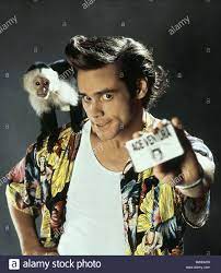 Pet detective is a 1994 american comedy film starring jim carrey as ace ventura, an animal detective who is tasked with finding the abducted dolphin mascot of the miami dolphins. Carrey Affe Ace Ventura Pet Detective 1994 Stockfotografie Alamy