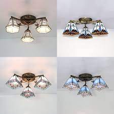 stained glass tapered semi flush mount