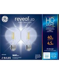 Sales For Ge Lighting Reveal Hd 40w Replacement Led Light Bulbs 2 Pack Clear Decorative Globe Dimmable Led Light Bulbs Medium Base G25