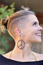 Girl hairstyles half shaved sample: Top Knot With Undercut Halfshavedhead Hairstyles Undercut Half Shaved Head Hairstyles Are Half Shaved Head Hairstyle Half Shaved Hair Thick Hair Styles