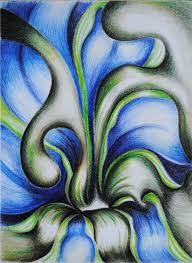 Triffid Abstract Art Colored Pencil