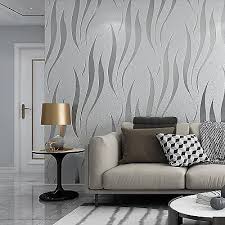 Silver Grey 3d Wave Stripes Embossed