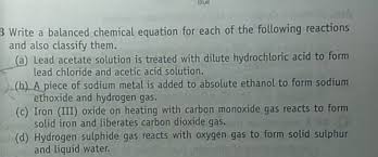 3 Write A Balanced Chemical Equation