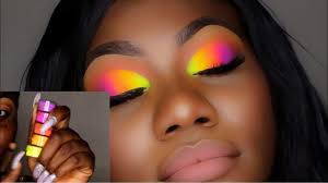 colorful eyeshadow look using neon