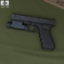 Glock 17 With Flashlight 3d Model Cgtrader