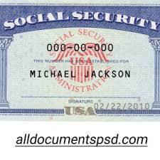 social security card template psd