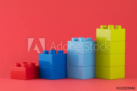 Lego Chart On Red Background Buy This Stock Photo And