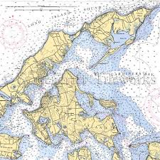 New York Greenport Shelter Island Gardiners Bay Nautical Chart Decor