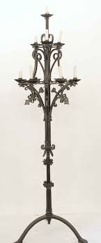 Pair Of Gothic Wrought Iron Candelabras