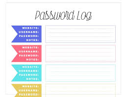 39 Best Password List Templates Word Excel Pdf