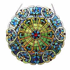 round tiffany style stained glass