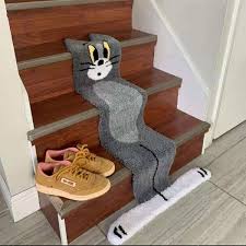 cartoon cat rug for stairs flat rug tom
