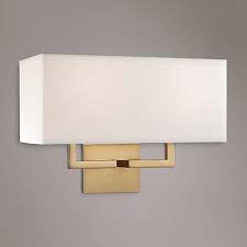 gold finish rectangle wall sconce light
