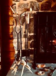 Antler Fireplace Set Whitetail Deer