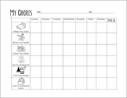 Free Printable Chore Chart For Early Elementary Kids Free