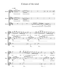 chorus em am em f have you ever heard the wolf cry to the blue corn moon. Colours Of The Wind Sheet Music For Piano Mixed Trio Musescore Com
