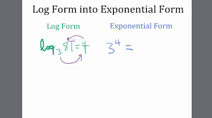 form into exponential form logarithms