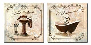 french vintage bathroom art these