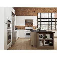 Hampton Bay Designer Series Melvern Assembled 36x36x12 In Wall Kitchen Cabinet With Glass Doors In White