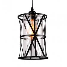 clear glass cylinder pendant light with