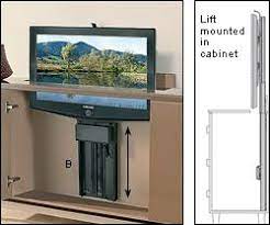 Press a button and the tv lifts out of the cabinet! Motorized Tv Lifts Motorized Tv Lift Canopy Outdoor Tv Lift Cabinet