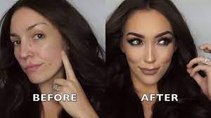 makeup transformation covering acne