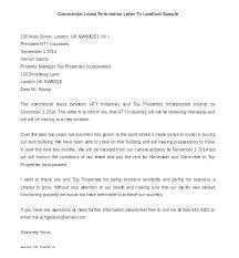 Landlord Lease Termination Letter Sample To Tenant Breaking