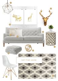 grey white gold gold living room