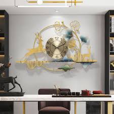 Golden Wrought Iron Wall Clock Chinese