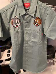 Supreme Supreme Tom & Jerry Work Shirt Slate Blue Small