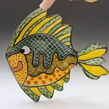 Colorful Tropical Fish Pottery Wall