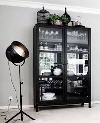 Black Display Cabinet With Glass Doors