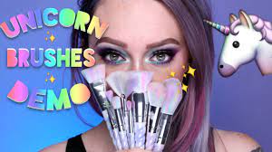 unicorn makeup brushes demo review