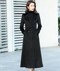 Black Wool Coat Double Ted Wool