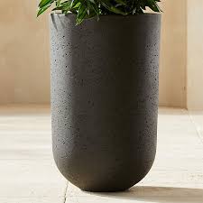 Black Cement Outdoor Planter L