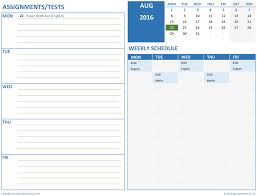 Printable Monthly Student Schedule For Excel