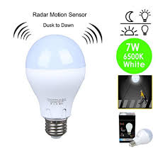 Motion Sensor Light Bulb 7w 60w Equivalent Radar Smart Bulb Dusk To Dawn Led Motion Sensor Light Bulbs E26 Bas Motion Sensor Lights Light Sensor Motion Sensor