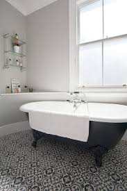 Baths largest independent flooring company. Dark Grey Floored Wetroom With Encaustic Flooring And Freestanding Bath Hove Transitional Bathroom Sussex By The Brighton Bathroom Company Houzz
