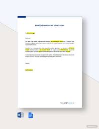 health insurance claim letter