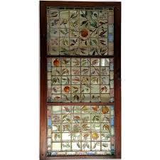 Antique Stained Glass Door Panel With