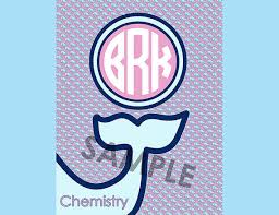 One Personalized Monogrammed Vineyard Vines Whale Tail Inspired Binder Cover Individual Jpeg File
