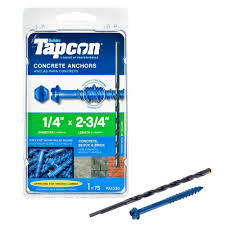 Tapcon 1 4 In X 2 3 4 In Hex Washer Head Concrete Anchors 75 Pack
