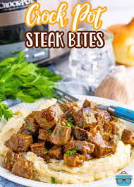 slow cooker garlic er steak bites