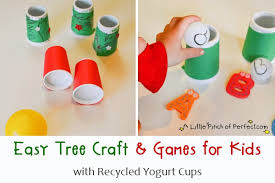 kids with recycled yogurt cups