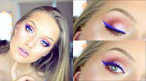 blue eyeliner pink tones summer