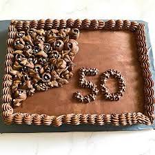 frosted chocolate sheet cake with