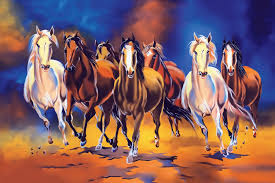 seven horse print a wallpaper