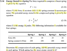 Solved Energy D In A Spring The