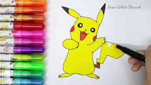 Hướng dẫn vẽ Pikachu đơn giản - How to draw pikachu - Pokemon - YouTube